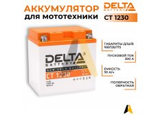 Delta CT 1230, 12V 30Ah, 300А YTX30L-BS, YB30L-B, YTX30L обратная пол.