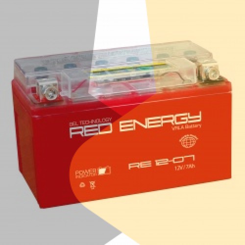 Автомобильный аккумулятор Red Energy DS 12-07, 7Ач, 110А, 150x86x94 YTX7A-BS