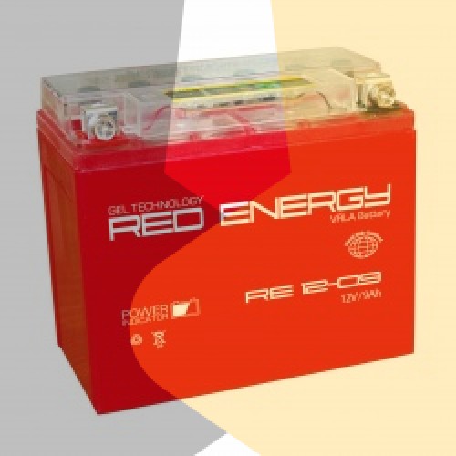 Автомобильный аккумулятор Red Energy DS 12-09, 9Ач, 140А 150x86x108 YTX9-BS, YTX9