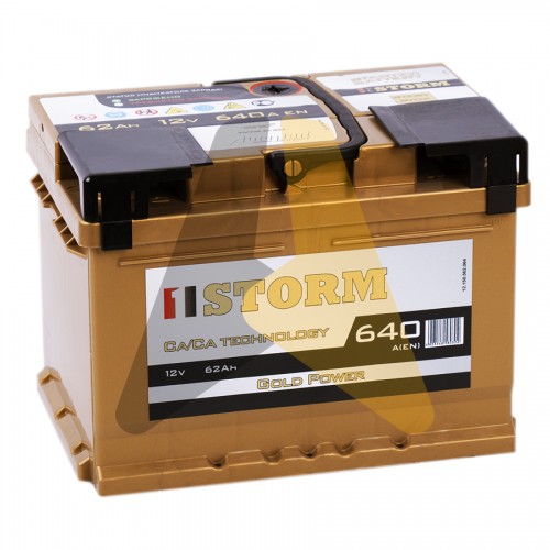Автомобильный аккумулятор Storm Gold 62R низ. 640A