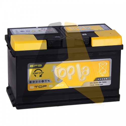Автомобильный аккумулятор Topla EFB Stop-n-Go 80R 760A  112080 58088
