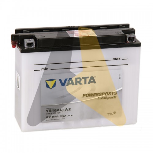 Автомобильный аккумулятор Varta FUNSTART Freshpack 16 Ач 180А 205x72x164 О.П. 516016012, YB16AL-A2 сухозар.