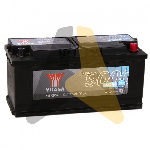 Автомобильный аккумулятор YUASA AGM 105R 950А  Start-Stop Plus, YBX9020