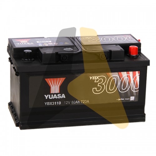Автомобильный аккумулятор YUASA YBX3000 80R низ. 720А  YBX3110