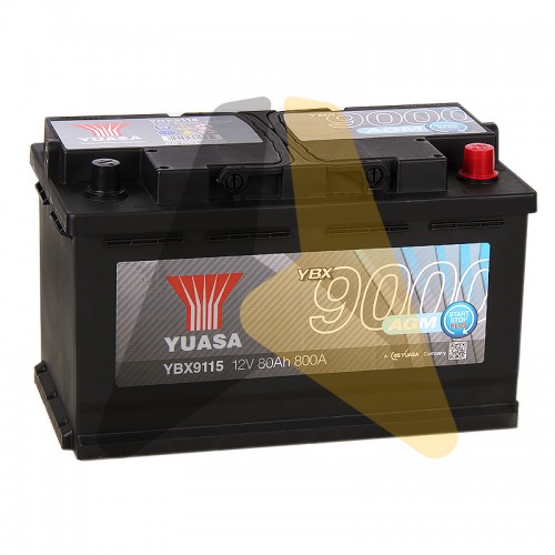 Автомобильный аккумулятор YUASA AGM 80R 800А  Start-Stop Plus, YBX9115