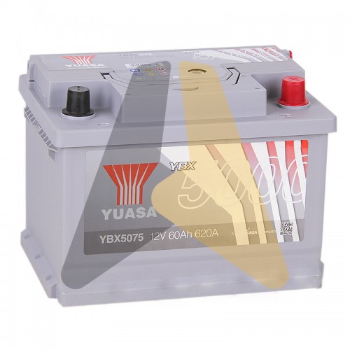 Автомобильный аккумулятор YUASA YBX5000 60R низ. 620А  Silver High Performanse YBX5075