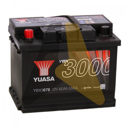 Автомобильный аккумулятор YUASA YBX3000 60L 550А  YBX3078