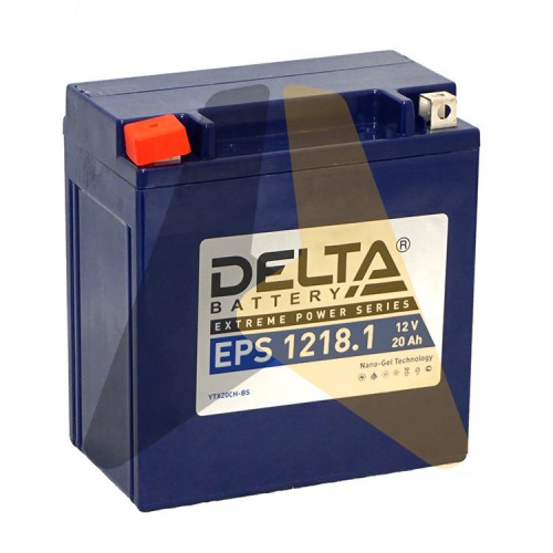 Мотоаккумулятор Delta EPS 1218.1 20 Ач, 270А 151x87x161 YTX20СH-BS П.П.