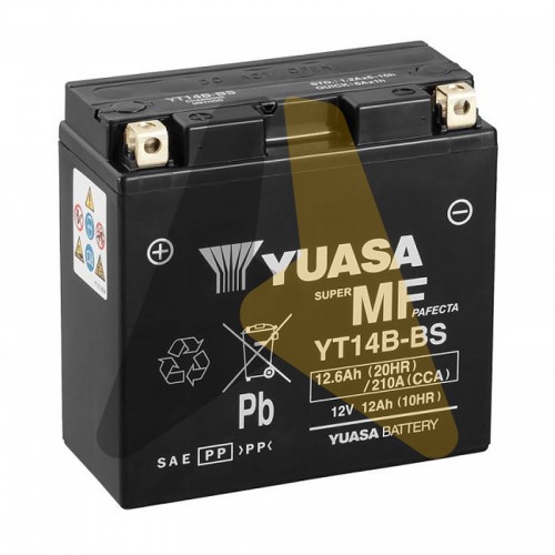 Мотоаккумулятор Yuasa YTX14B-BS - 12 Ач 210А 150x70x145 П.П. AGM сухоз.