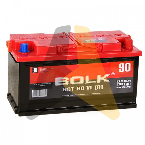 Автомобильный аккумулятор BOLK 90R 720A  AB900