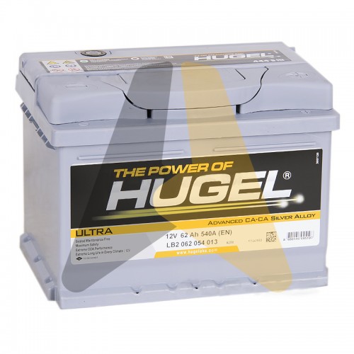 Автомобильный аккумулятор Hugel Ultra 62R низ. 540A  LB2 062 054 013