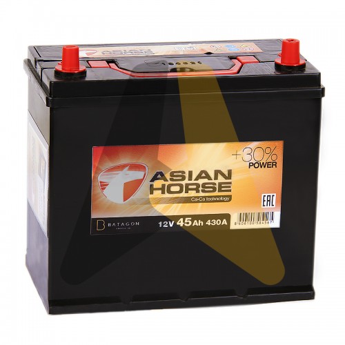 Автомобильный аккумулятор Asian Horse 45R узкие кл. 430A