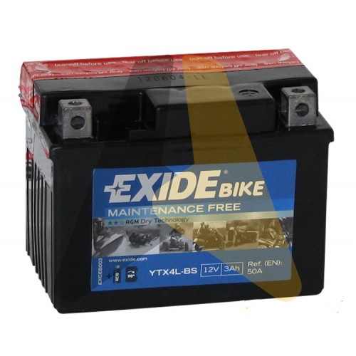 Автомобильный аккумулятор Exide AGM ETX4L-BS 3 А·ч 50A