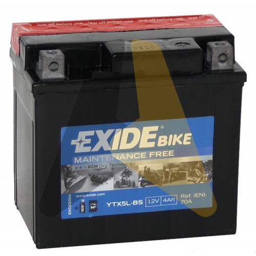 Автомобильный аккумулятор Exide AGM ETX5L-BS 4 А·ч 70A
