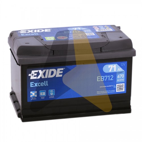 Автомобильный аккумулятор Exide Excell 71R 670A  EB712