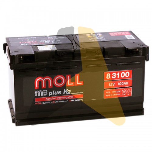 Автомобильный аккумулятор Moll M3plus 100R 850A
