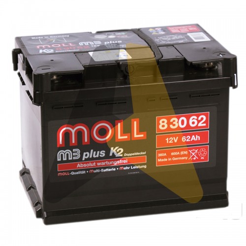 Автомобильный аккумулятор Moll M3plus 62R 600A