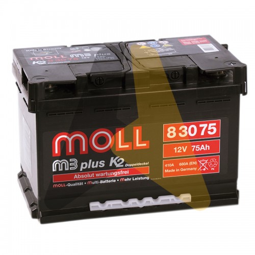 Автомобильный аккумулятор Moll M3plus 75R 680A