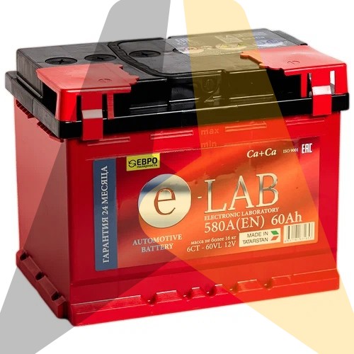 Автомобильный аккумулятор E-LAB 6ст-60 о.п. 580А