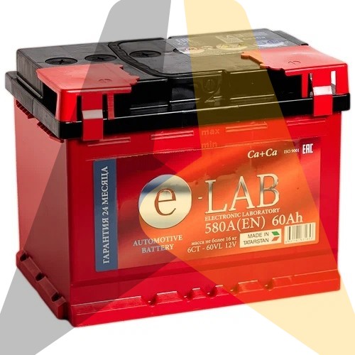 Автомобильный аккумулятор E-LAB 6ст-60 п.п. 580А