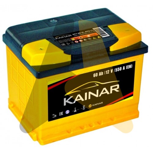 Автомобильный аккумулятор KAINAR 60 Ач п.п. 550А