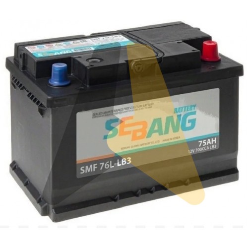 Автомобильный аккумулятор Sebang SMF 75 о.п. низк. (75L-LB3)  700A