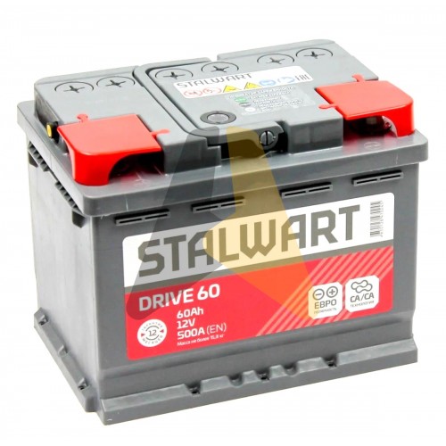 Автомобильный аккумулятор STALWART Drive 60 п.п. 500A