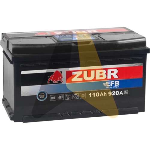 Автомобильный аккумулятор ZUBR EFB 110R 920A