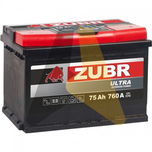 Автомобильный аккумулятор ZUBR Ultra 75R 760A